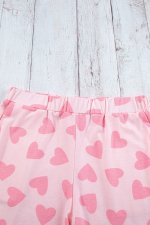 Pink Valentine Heart Shape Print Long Sleeve Top Shorts Lounge Set - Image 6