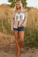 Light French Beige Aztec Quilted Patchwork Western Fashion Jacket - Image 6
