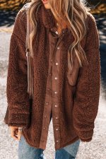 Red Clay Faux Shearling Teddy Bear Jacket - Image 4