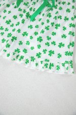 Green Clover Printed Short Sleeve and Ruffled Shorts Pajama Set - Image 6