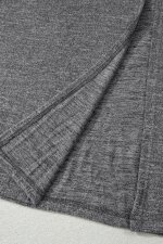 Dark Grey 3pcs V Neck T Shirt Ribbon Knot Pants Open Duster 3pcs Lounge Set - Image 7