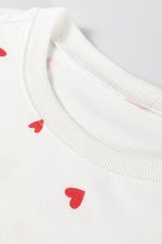 Fiery Red Tiny Hearts Printed Long Sleeve Top Drawstring Lounge Pant Set - Image 7