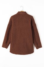 Red Clay Faux Shearling Teddy Bear Jacket - Image 7